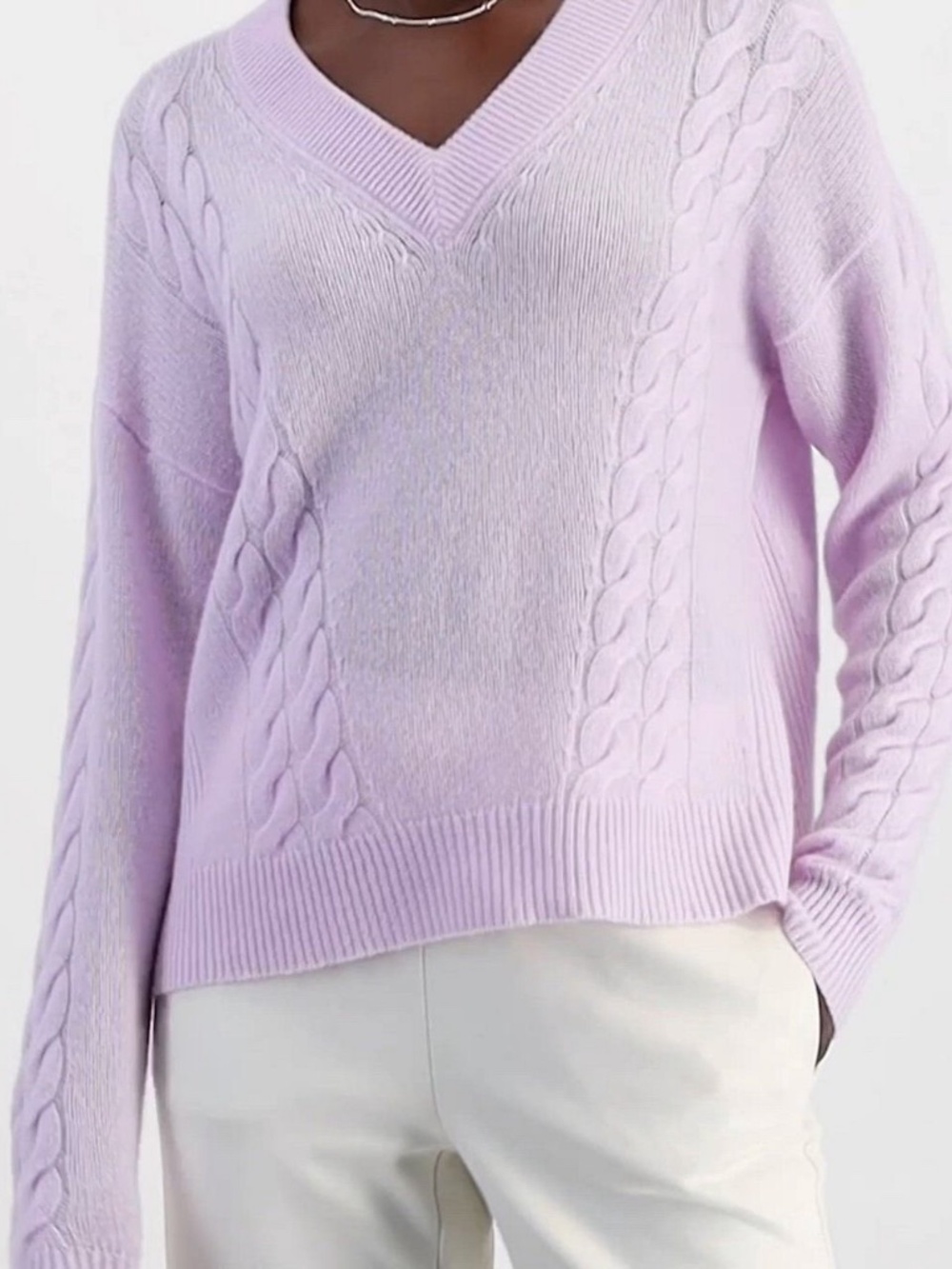 Charter Club Women's Placed Cable-Knit V-Neck Sweater